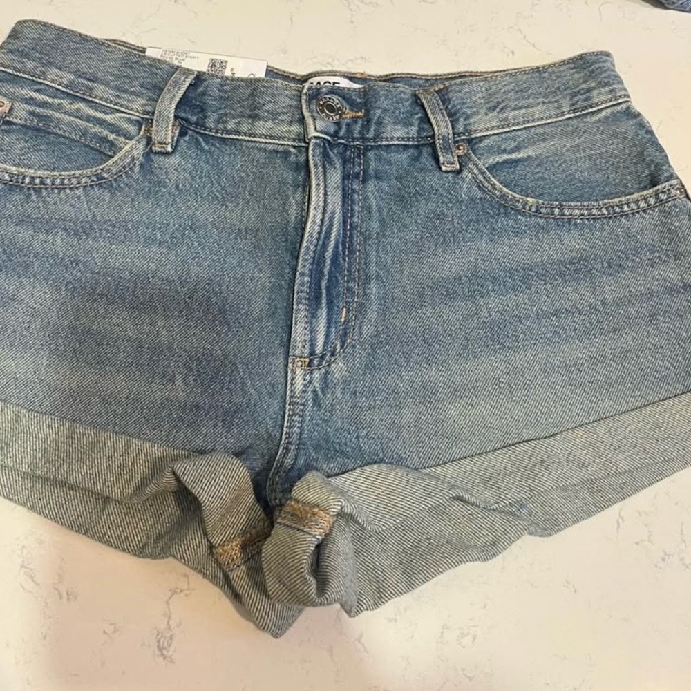 Garage Light Denim Rolled Cuff Jean Shorts